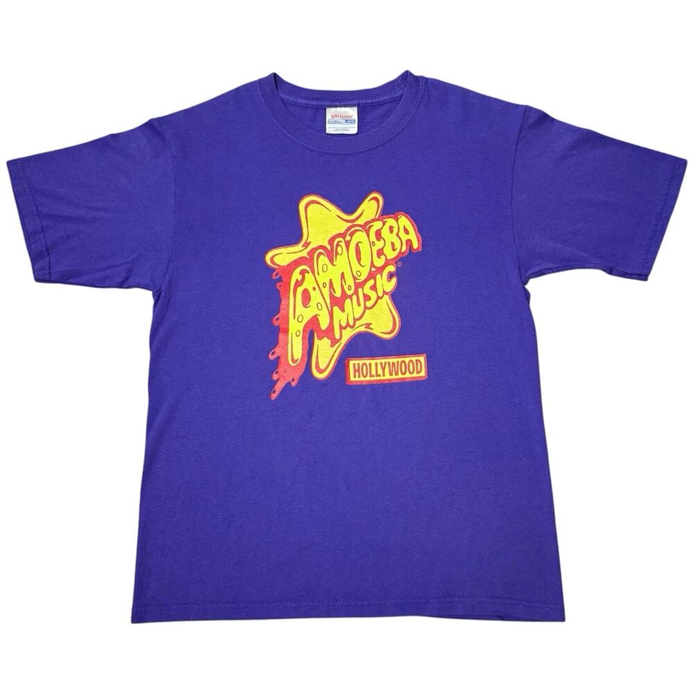 Vintage Amoeba Music Hollywood Shirt Purple Graphic Hanes Record Store Sz Small